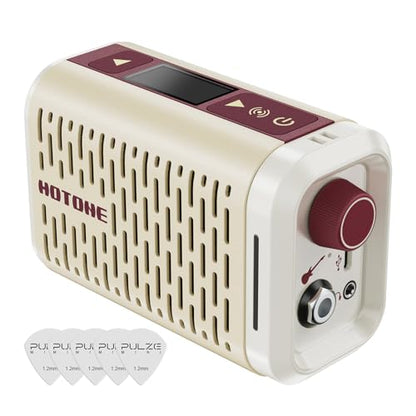 HOTONE Pulze Mini 5W Mini Ultra-Portable Smart Guitar Amp & Speaker | Ultra-portable amp & BT speaker in one.191 effects,200 tones(Presets), up to 20 user IRs &11-hr battery - color: White