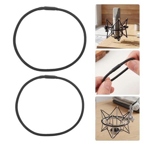 Baluue 8pcs Universal Microphone Shock Mount Rubber Bands, Elastic Replacement Bands for Condenser Mic Holder with Stretchable Durability, for Studio Recording and Busy Environments