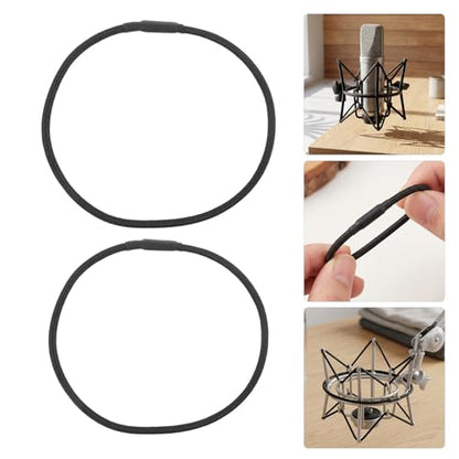 Baluue 8pcs Universal Microphone Shock Mount Rubber Bands, Elastic Replacement Bands for Condenser Mic Holder with Stretchable Durability, for Studio Recording and Busy Environments