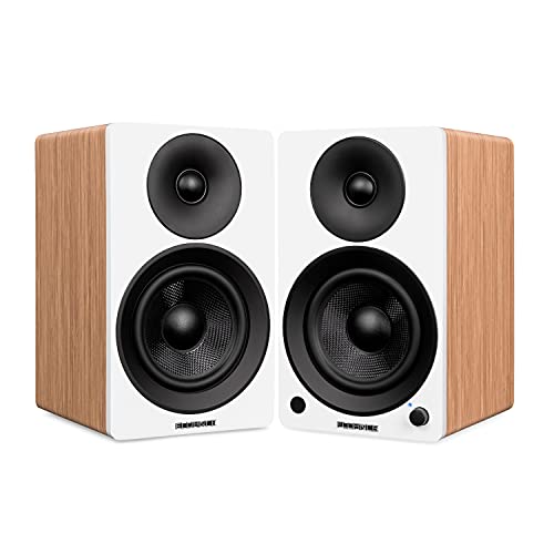 Fluance Ai61 Powered 2-Way 2.0 Stereo Bookshelf Speakers with 6.5" Drivers, 120W Amplifier for Turntable, TV, PC and Bluetooth 5 Wireless Music Streaming - RCA, Optical, USB & Sub Out (Lucky Bamboo) - color: Lucky Bamboo, size: Without Stand