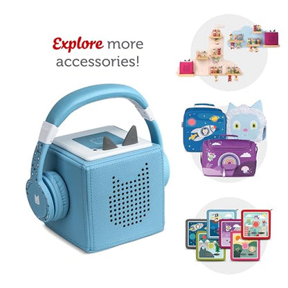 Tonies Foldable Wired Headphones for Kids - Comfortably Designed to fit On-Ear - Works with Toniebox 1 and All 3.5mm Devices - Light Blue - color: Light Blue