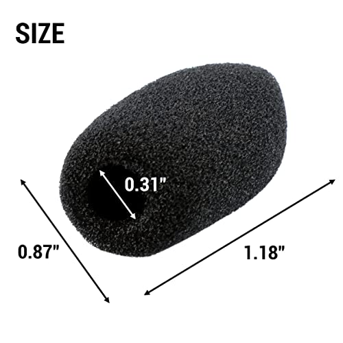 30 Pack Lapel Microphone Windscreen Headset Mic Foam Cover Pads Mini Size Protector Cover for Small Lapel and Headset Microphones, Black