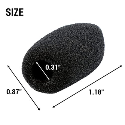 30 Pack Lapel Microphone Windscreen Headset Mic Foam Cover Pads Mini Size Protector Cover for Small Lapel and Headset Microphones, Black