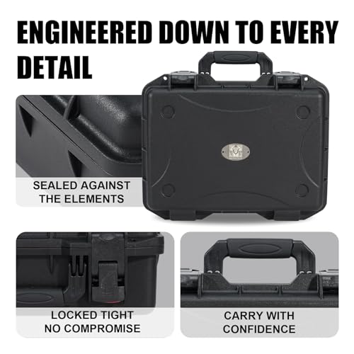 Waterproof Hard Case with Foam 16.5 x 13 x 6.9 Inch, IP67 Hard Storage Case with Customizable Foam Insert, Protective Storage Case for Microphone, Camera, Electronics, Drone, Tools & Equipment - size: 16 inch Pluck Foam