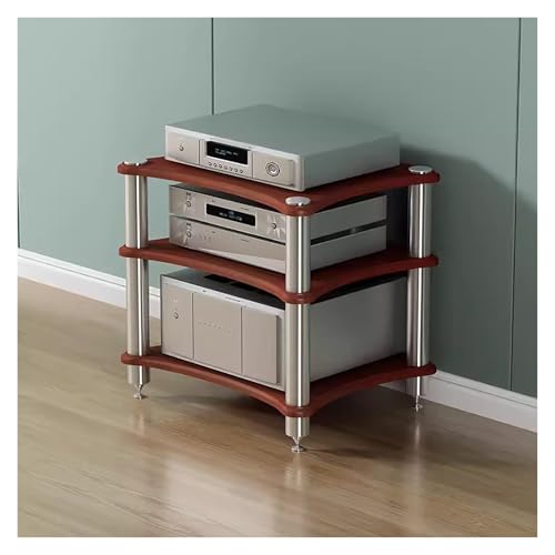 Living Room/Small Spaces Audio Component Rack Tower Media Stereo Stand Equipment Shelves, Heavy Duty Modern HiFi Audio Racks Stereo Rack System, #2-3 Tier - color: #2, size: 3 tier