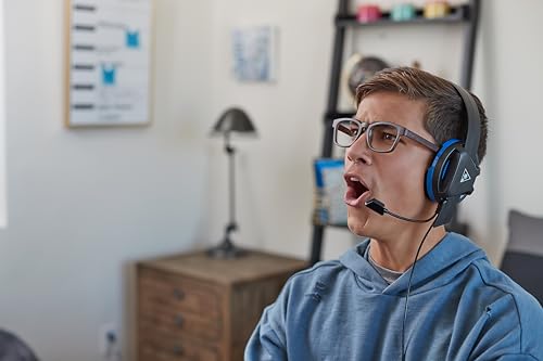 Turtle Beach Recon Chat PlayStation Headset – PS5, PS4, Xbox Series X, Xbox Series S, Xbox One, Mobile & PC with 3.5mm – Glasses Friendly, High-Sensitivity Mic, Black/Blue - color: Black