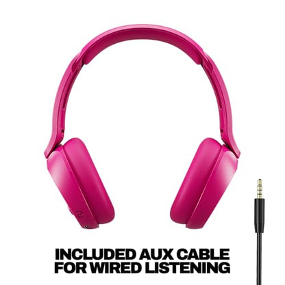Skullcandy Icon 180 Wireless On-Ear Bluetooth Headphones - Crazy Pink | 50 Hours Battery, Lightweight and Travel Ready, Secure Fit, Sweat and Water Resistant, Microphone iPhone Android, Foldable - color: Crazy Pink