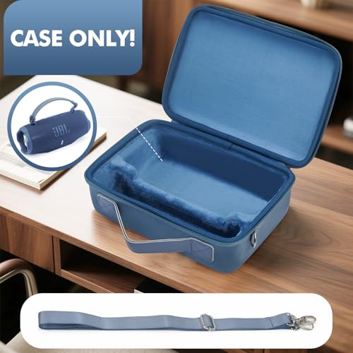 Hard Case for JBL Charge 6/5/4 Bluetooth Speaker – Waterproof Travel Case with Adjustable Shoulder Strap, Durable Protection for On-the-Go Use（Purple） (blue) - color: blue