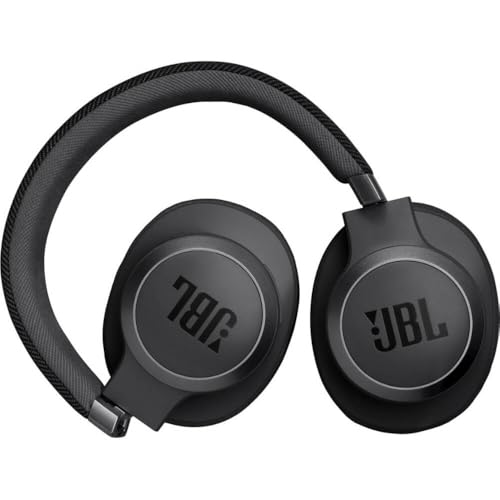 JBL Live 770NC - Wireless Over-Ear Headphones with True Adaptive Noise Cancelling with Smart Ambient, Up to 65 Hours of Battery Life, Comfort-fit Fabric Headband & Carrying Pouch (Black) (Renewed) - color: Black