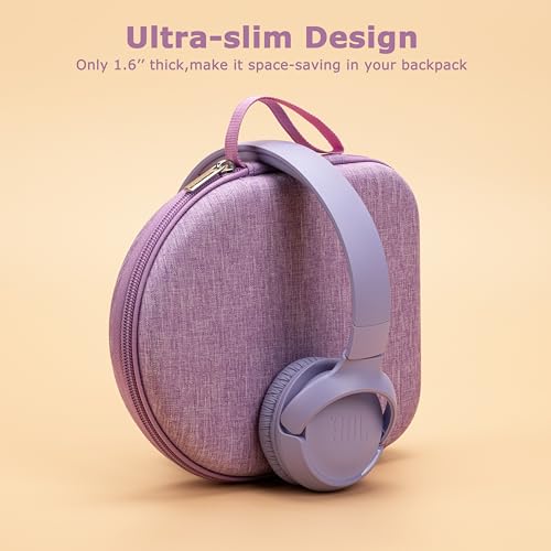 Ginsco Case Compatible with JBL Tune 510BT/520BT/500BT with Sony WH-CH520/510, Ultra-Slim Hard Shell Headphone Case for On Ear Headphones (Purple) - color: Purple
