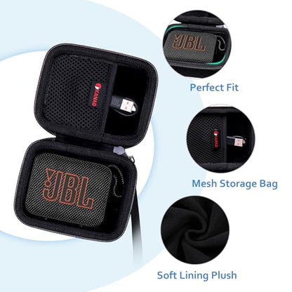 XANAD Hard Case Compatible with JBL Go 4 / GO 5 / Go 3 Ultra Speaker, Black - color: Black