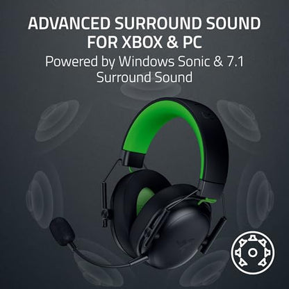 Razer BlackShark V3 X HyperSpeed Wireless Xbox Gaming Headset, Black | 50mm Drivers, Cardioid Mic, 2.4 GHz, Bluetooth, Works with PC, Mac, PS5, Nintendo Switch, Smartphone, 70 Hr Battery - color: Black, style: Xbox