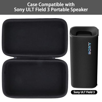 co2CREA Hard Case for Sony ULT Field 3 Wireless Bluetooth Speaker, Black | Portable Travel Bag Replacement with Detachable Shoulder Strap and Handle, Shockproof EVA Shell and Soft Lining - color: Black Case, style: Case for Sony ULT Field 3