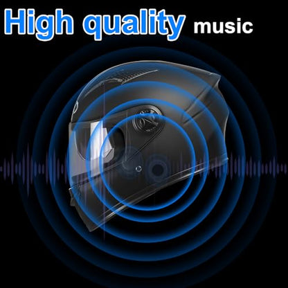 Motorcycle Bluetooth Headset, Bluetooth Helmet Speaker with Charging Case | Wireless Installation with Remote Control, BT5.3 Noise Cancellation, 1900mAh Battery 50+ Hours Work Time for Skiing Riding