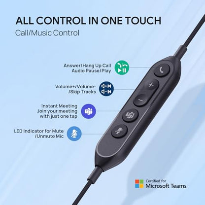 Yealink UH42 USB-C/A Wired Headset,AI Noise Cancelling Mic,in-Line Controls | Teams/Zoom Certified, Stereo Headphones,Plug & Play for Computer/Laptop/Phone,7ft Cable, Dynamic EQ, Call Center, Office,Home - color: Dual-Ear, size: USB-C/A