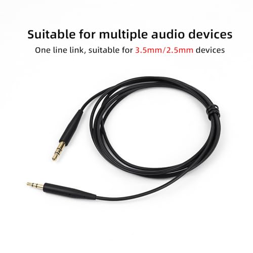 1 Pcs Headphones Replacement Audio Cable Aux Wire 3.5mm to 2.5mm (No mic) | Gilding, Compatible with Bose QuietComfort QC35 QC25 QC45 QC35II Headphones