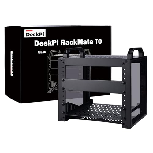 GeeekPi 4U Server Rack, 10 inch Mini Network Rack for Network, Servers, Audio, and Video Equipment, DeskPi RackMate T0 Rackmount, 7.87 inch Depth - color: Black