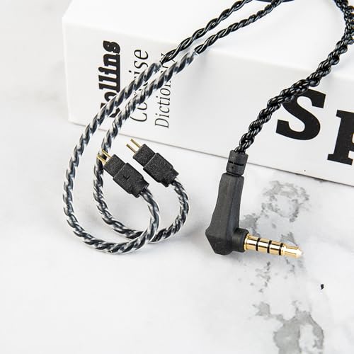 2 Meter 2 Pins in Ear Monitor Cable CCA CRA IEM Extension Headphone Cable Cords for EDX PRO/Castor/KZ ZS10 PRO/ZAR/ZAX/ZAS/AS16/ZSNPRO, CCZ 4N OFC Silver-Plated Wire (Inky, 2Pins 0.78mm, 3.5mm Plug) - size: 2Pins 3.5mm, style: 2M long