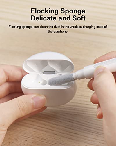 Hagibis Cleaning Pen for Airpods Pro 1 2 3 Multi-Function Cleaner Kits Soft Brush for Bluetooth Earphones Case Cleaning Tools for iPhone 16 15 Pro Max LEGO Camera Lens (White) - color: White