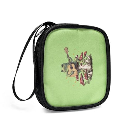 Portable Wireless Headphone Case Earphone Storage Bag with Zipper Enclosure Compatible with Apple Air Ports - Mushroom Frog - color: Mushroom and Frog