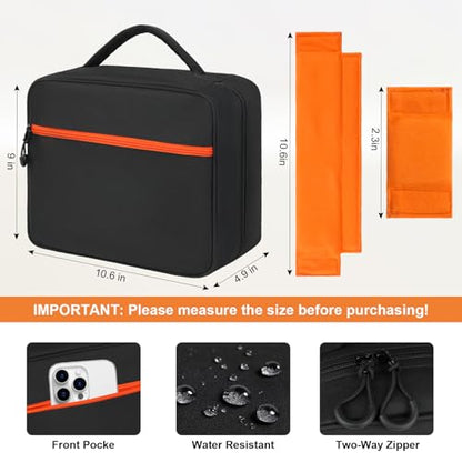 4-Slot Wireless Microphone Case | Mic Carrying Case compatible with JBL Partybox/Shure/TONOR handheld mic system, double layer organizer for receiver & cables - size: 4 Microphone Carrying Case