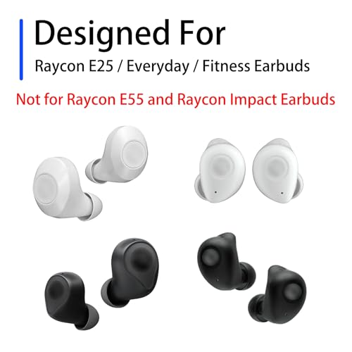 Replacement Ear Tips for Ray-con E25, Ray-con Everyday/Fitness | 9 Pairs (S/M/L, White)