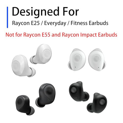 Replacement Ear Tips for Ray-con E25, Ray-con Everyday/Fitness | 9 Pairs (S/M/L, White)