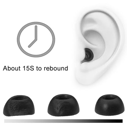 Klowcok Replacement Foam Eartips for Soundcore Liberty 4 Pro/Liberty 5 | Earbuds Tips, Comfort Fit, 3 Pairs, S/M/L, Black