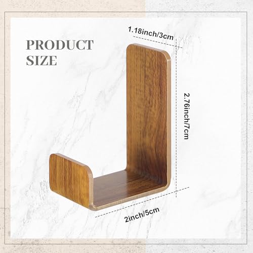Weewooday 4 Pieces Headphone Hanger Headset Stand Holder, Wood Grain Color | Adhesive Wall Mount Headphone Hook under Desk Acrylic Gaming Earphones Hanger for Earphone Controller - color: Wood Grain Color