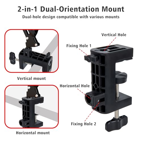 Metal Desk Clamp For Microphone Suspension Boom Scissor Arm Stand Holder with Adjustable Screw by SUNMON - color: Desk Mic Boom Arm Clamp
