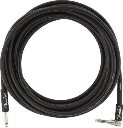 Fender Professional Series Instrument Cable, Guitar Cable, Guitar Accessories, Straight/Angle, Black, 18.6ft - size: 18.6ft, style: Straight/Angle