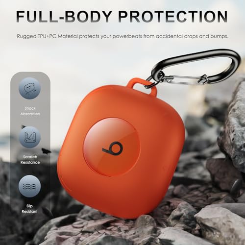 for Beats Powerbeats Fit Case Cover, Shockproof Magnetic Case - color: Orange
