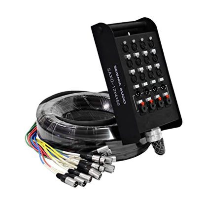 Seismic Audio - SAXQ-12x4x50 - 12 Channel 50' XLR Snake Cable with XLR and 1/4" Returns on the Box - size: 50 Foot - 12 Send x 4 Return