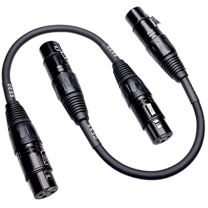 CNCESS XLR Female to Female 3-Pin Microphone Cable, 2 Pack