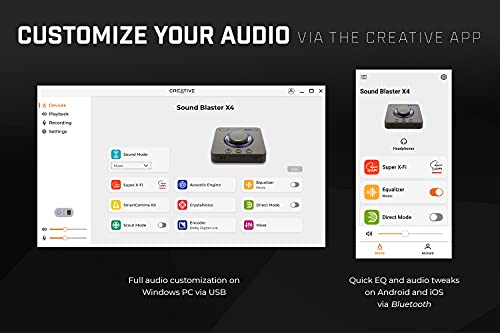Sound Blaster X4, External USB DAC & Headphone Amp, 7.1 Surround
