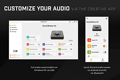 Sound Blaster X4, External USB DAC & Headphone Amp, 7.1 Surround