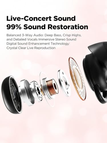 NE91 Invisible Sleep Earbuds, Mini Wireless Bluetooth Earbuds, Hi-Fi Sound | Low-Profile Comfort Fit, Ergonomic In-Ear Design, Tiny Earphones for Side Sleepers, Sleeping, Music, Calls, Work & Travel