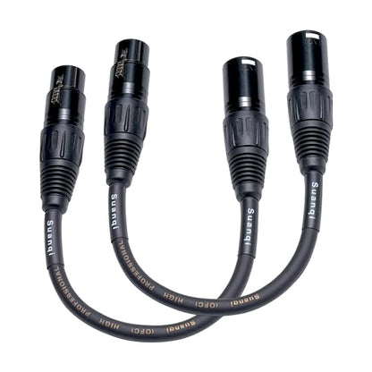 XLR Cable 3-Pin Male to Female XLR Cable Adapter - Professional Balanced Audio Connector for Microphones, Mixers, and Studio Equipment - Durable Metal Construction 6in/2pack - size: 6 in