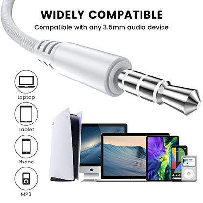 MOSWAG Wired Earbuds with Microphone, 3.5mm Jack in Ear Headphones with Microphone Suitable for Smartphones, Computers, Laptops, IPads, MP3 Players, Etc - color: White, size: 3 pack