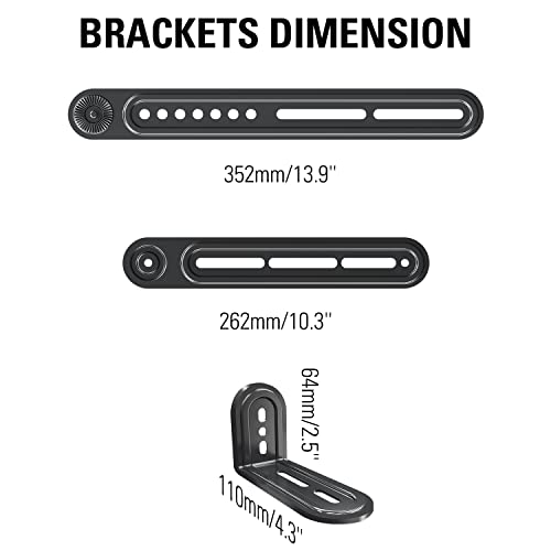 Mounting Dream Soundbar Mount Fits Most Sound Bars Up to 15 lbs, Mounting Soundbar Above or Under TV, Sound Bar Mounting Brackets for TV, Sound Bar Mount with Detachable Extension Plates MD5422 - size: For soundbars up to 15lbs
