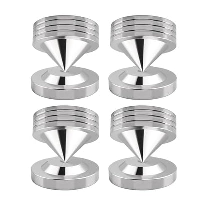 Speaker Isolation Pads 304 Stainless Steel Spikes & Isolation Feet for Subwoofer, Turntable, Bookshelf Speakers, 4 Pack with Adhesive Pads, Large - size: Large