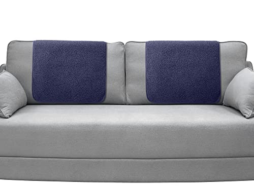 Frienda 2 Pieces Recliner Headrest Covers Sofa Headrest Protector for Recliner Chair Couch Furniture Non Slip for Living Room(Dark Blue) - color: Dark Blue