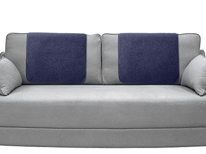 Frienda 2 Pieces Recliner Headrest Covers Sofa Headrest Protector for Recliner Chair Couch Furniture Non Slip for Living Room(Dark Blue) - color: Dark Blue