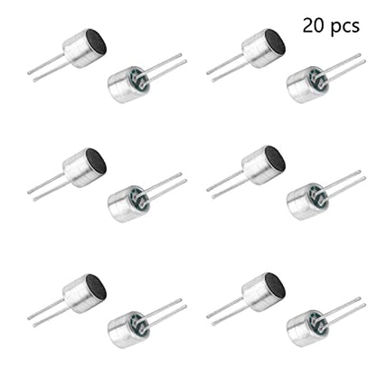 20Pcs 50DB Cylindrical Electret Condenser Microphone Pickup, 6mm x 5mm | Electret Condenser Mic with 2 Pin for Arduino, PCB Sound Recording
