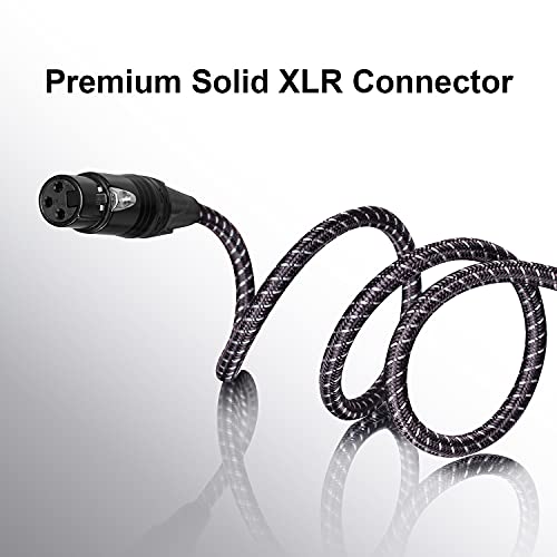3ft XLR Cables Braided 2 Pack | Premium 3 Pin XLR Male to Female Short Anti-tangling XLR Patch Cables for Microphone DJ - size: 2-Pack 3Ft