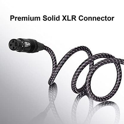 3ft XLR Cables Braided 2 Pack | Premium 3 Pin XLR Male to Female Short Anti-tangling XLR Patch Cables for Microphone DJ - size: 2-Pack 3Ft
