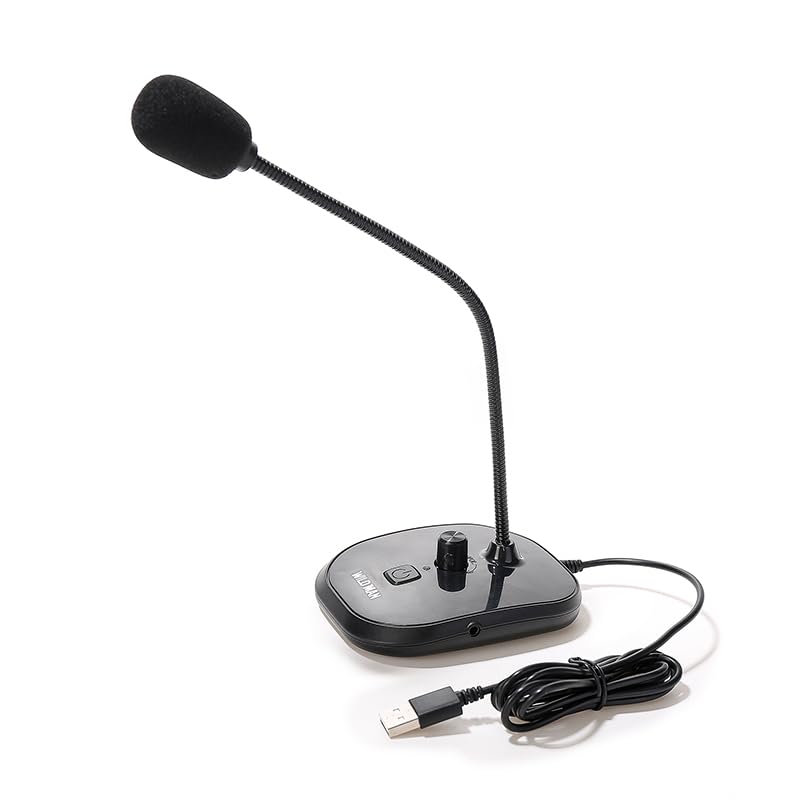 WILD MAN USB Computer Microphone, Plug &Play Desktop Condenser PC Laptop Mic,Mute Button with LED Indicator, Compatible with Windows/Mac, Ideal for YouTube,Zoom,Recording,Twitch Games