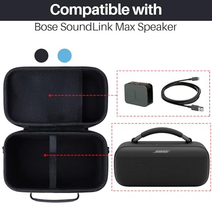 Lebakort Hard Case Compatible with Bose SoundLink Max Portable Speaker, Black Case - color: Black Case