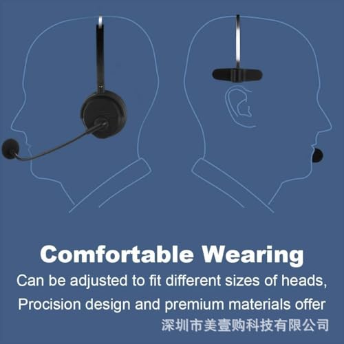 Bluetooth Headset with Mic, Wireless On Ear Headphones with Noise Cancelling Microphone for Trucker, Hand Free Wireless Headset for Cellphone