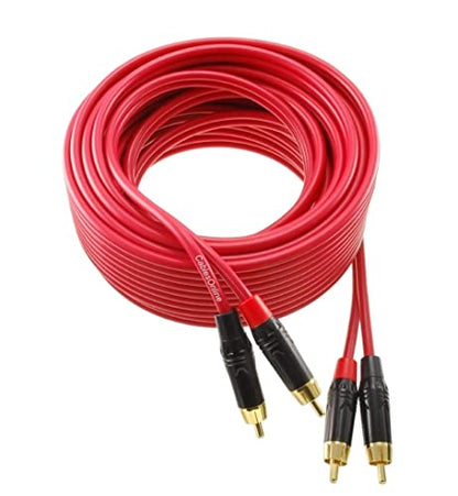 CablesOnline, 40ft. Two-RCA Male to Two-RCA Male Gold-Plated Ultra-Flexible Red Premium Audio Cable, AV-440QR - size: 40ft.